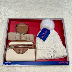 True Religion Crossbody Bag & Beanie Gift Set